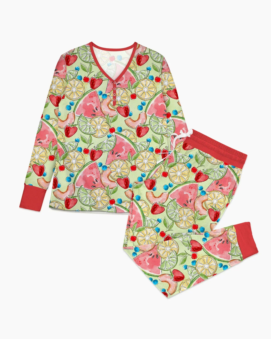 Sweet Summer Fruits Family Matching Bamboo Women Pajama Set