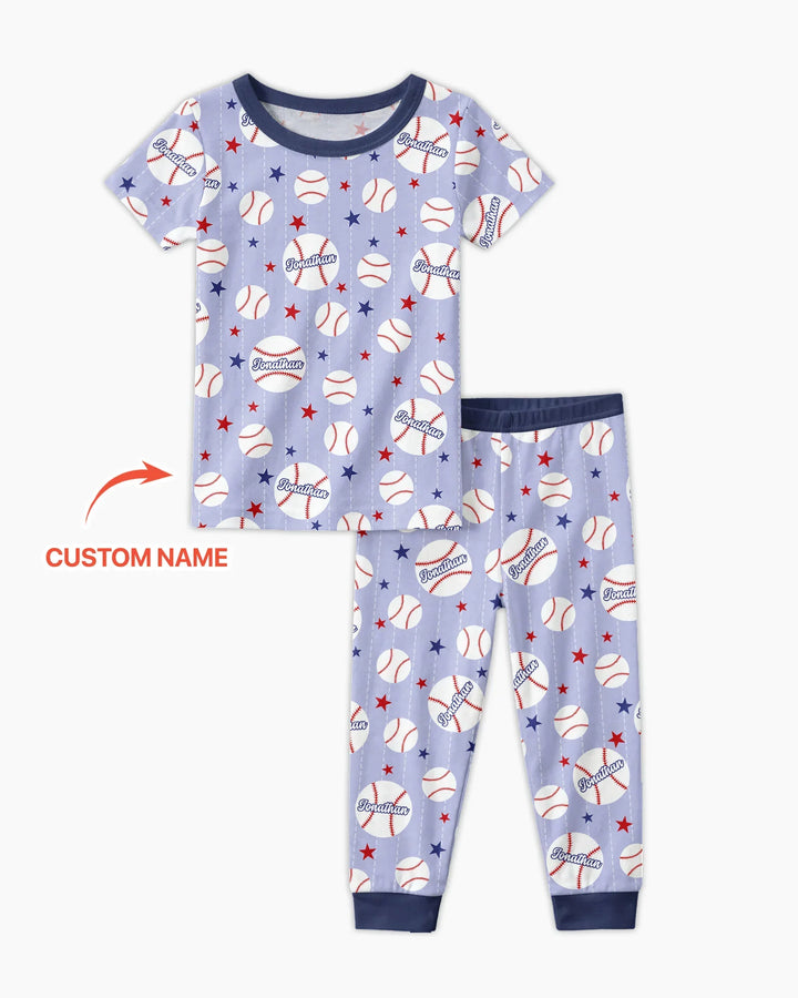Custom Name Rookie of The Year Matching Bamboo Two Piece Short Sleeve Pajama Set