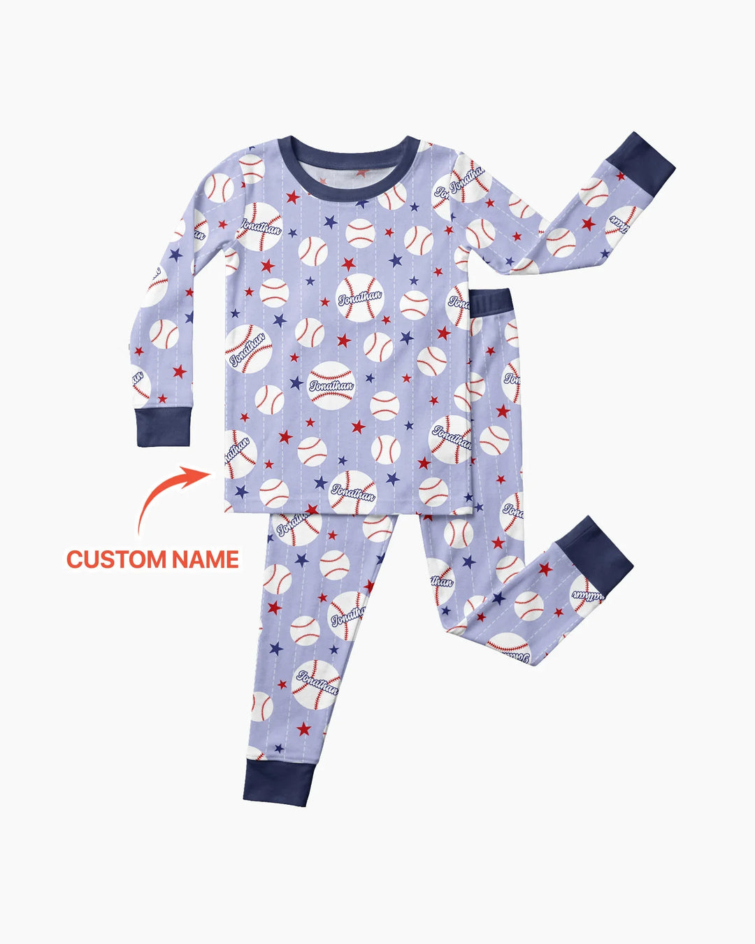 Custom Name Rookie of The Year Matching Bamboo Two Piece Long Sleeve Pajama Set