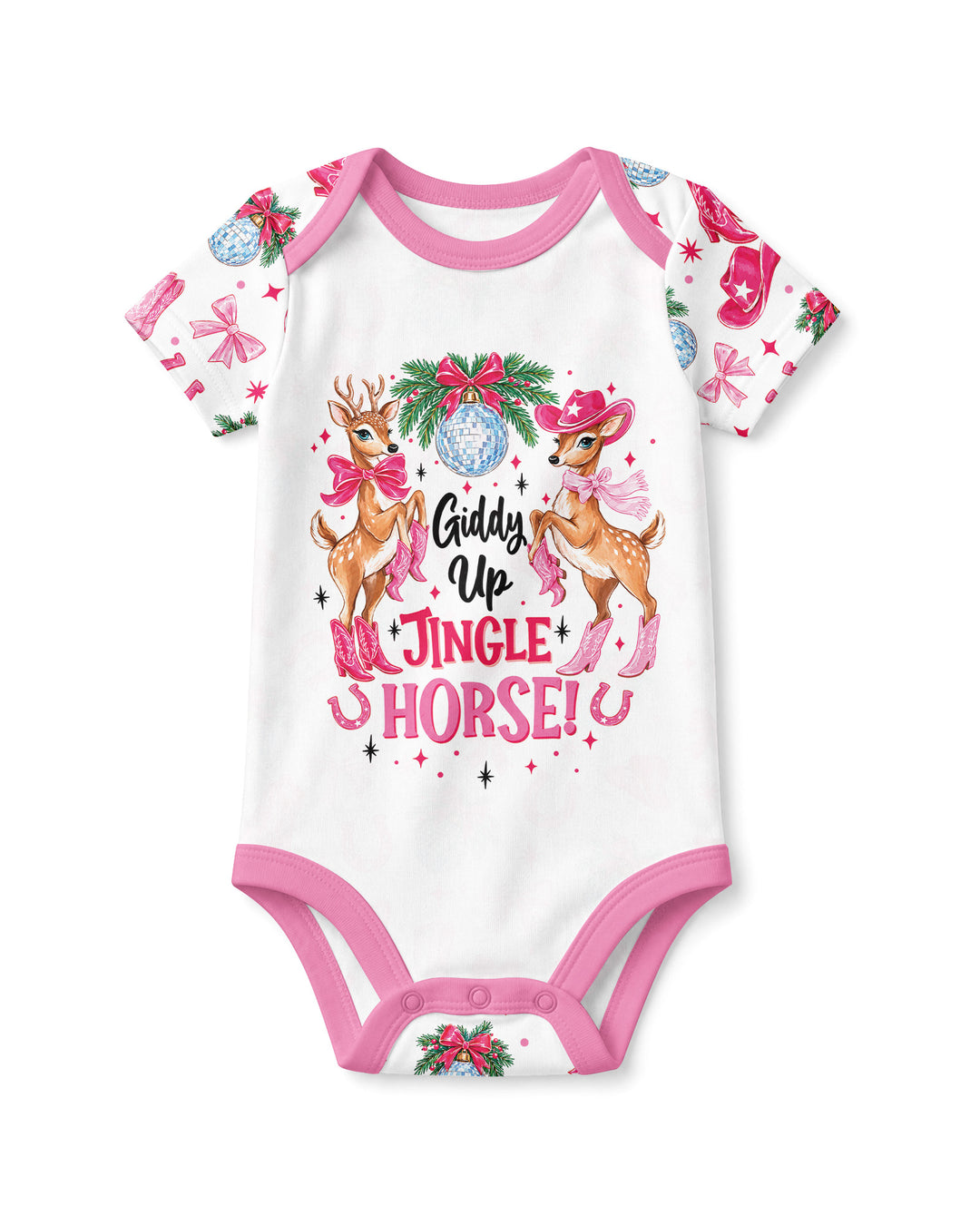 Western Christmas Giddy-up Jingle Horse Bamboo Bodysuit