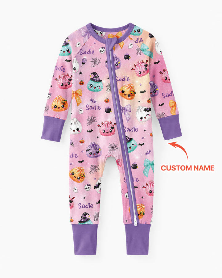 Custom Name Spooky Dumpling Bamboo Convertible Zippy