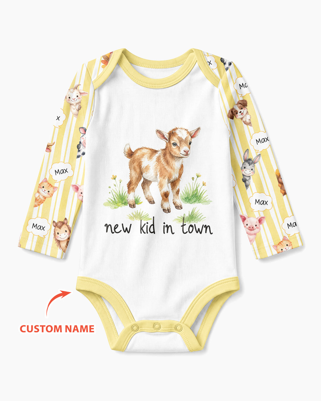 New Kid in Town Custom Name Bamboo Bodysuit