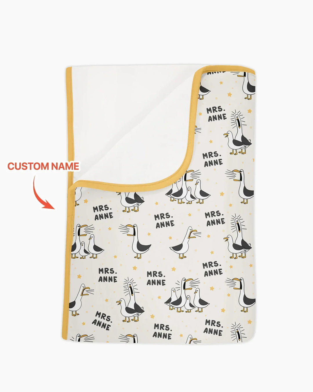Custom Funny Seagulls Teacher Bamboo Blanket
