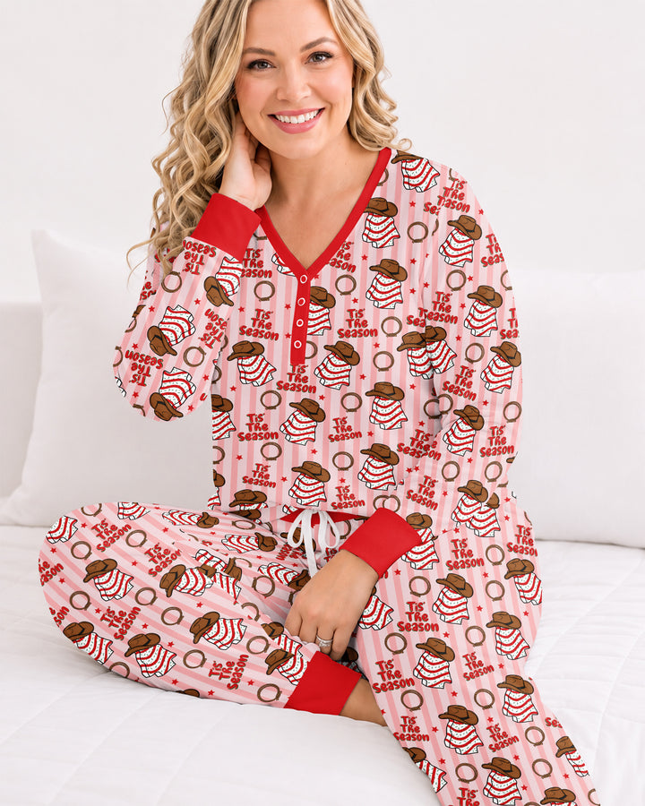 Western Christmas Tis the Season Bamboo Women Pajama Set