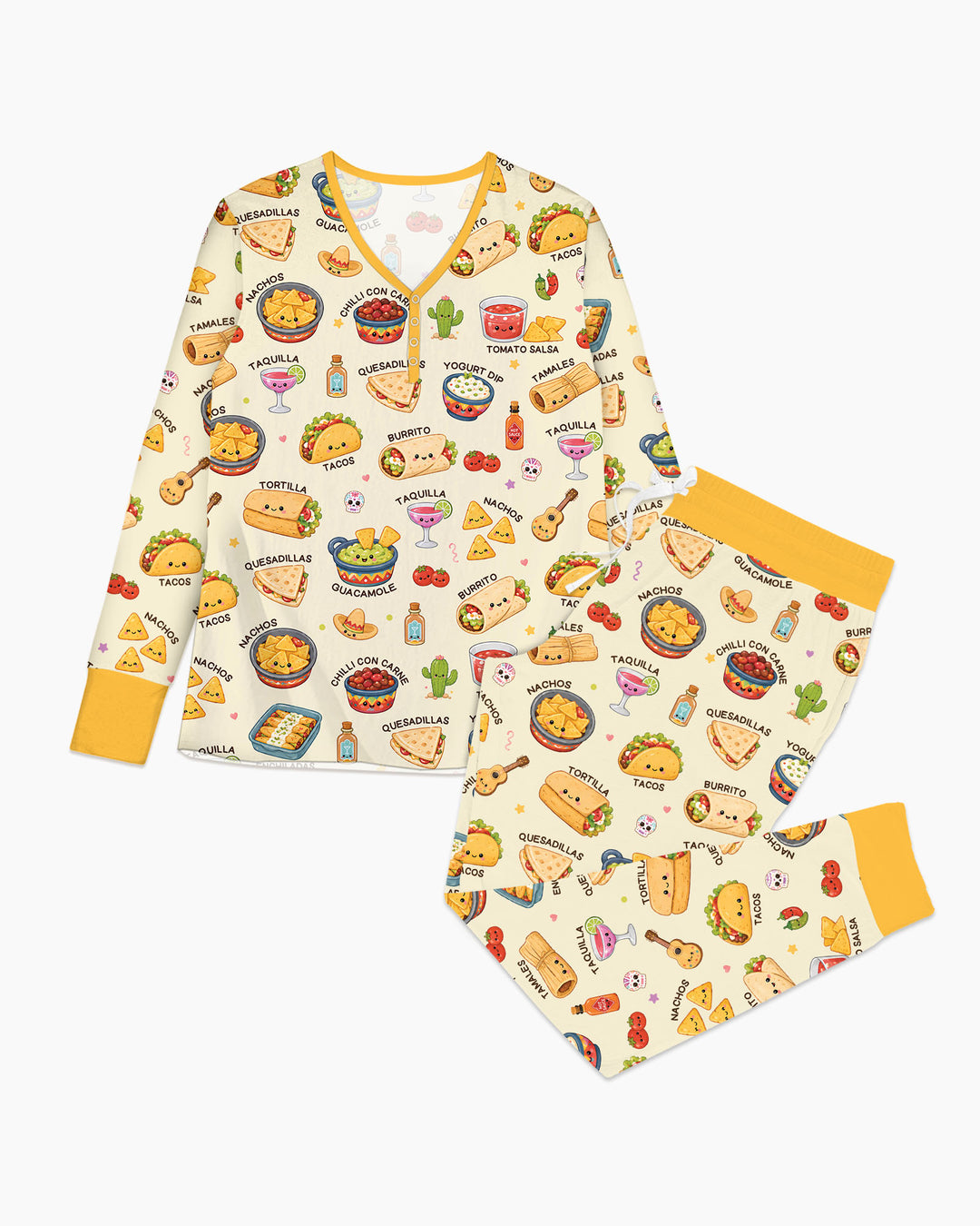 Kawaii Mexican Food Bamboo Women Pajama Set