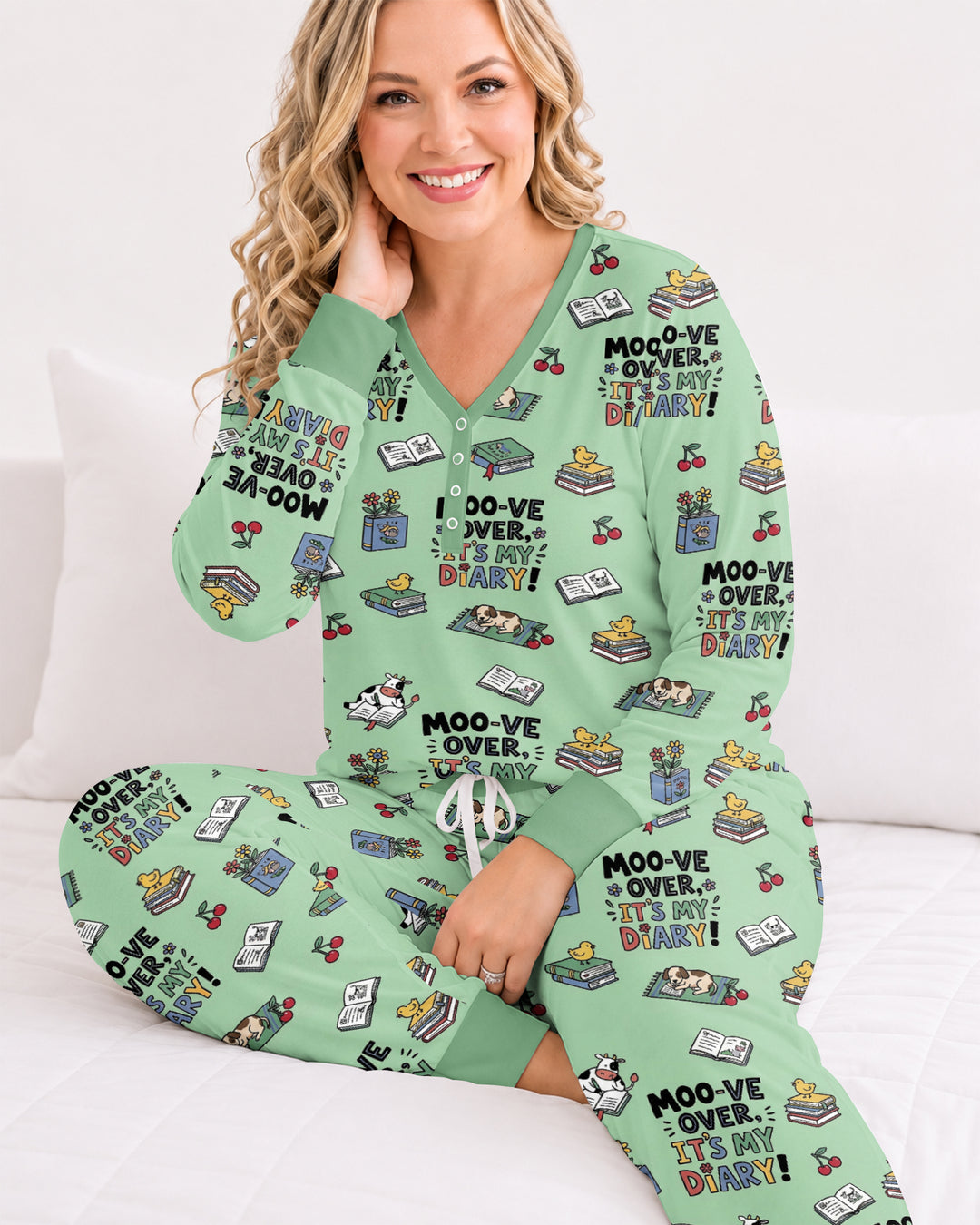 Moove Over Its My Diary Bamboo Women Pajama Set