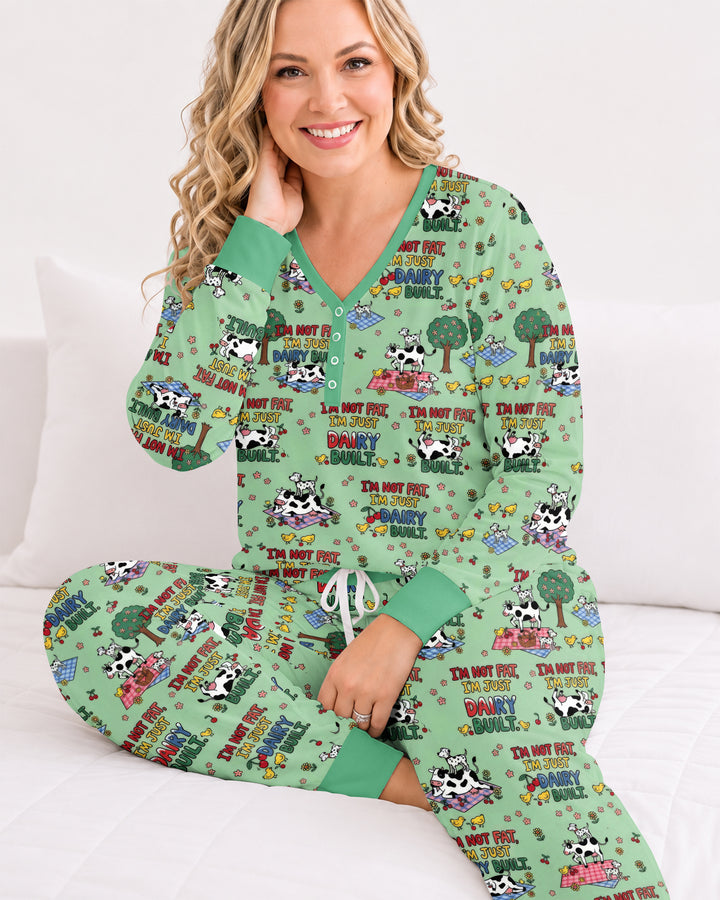I'm Not Fat I'm Just Dairy Built Bamboo Women Pajama Set