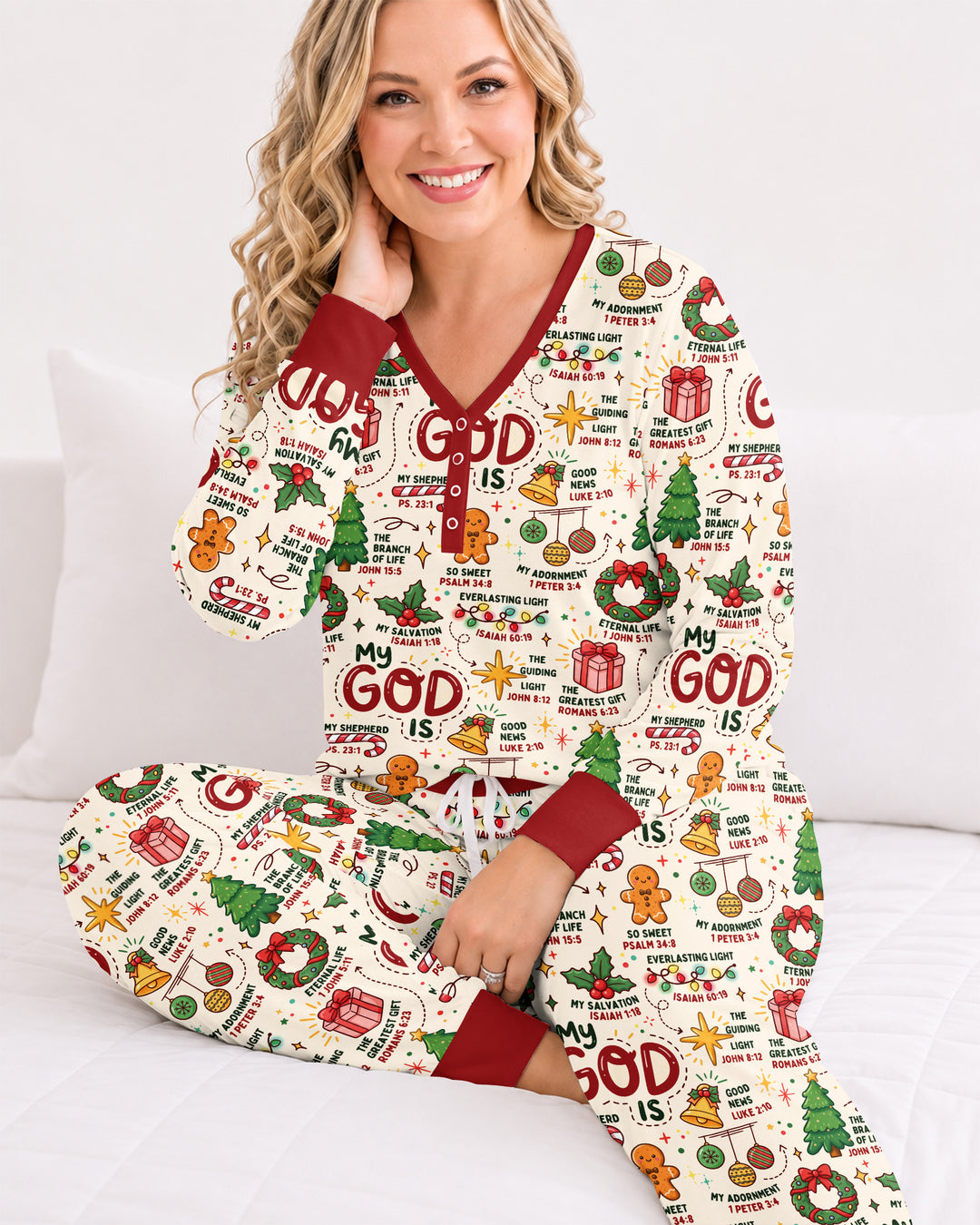 Christmas My God Is Bamboo Women Pajama Set