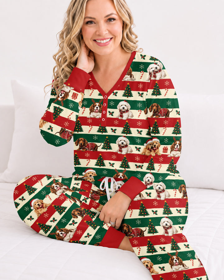 Dog Lover Christmas Bamboo Women Pajama Set