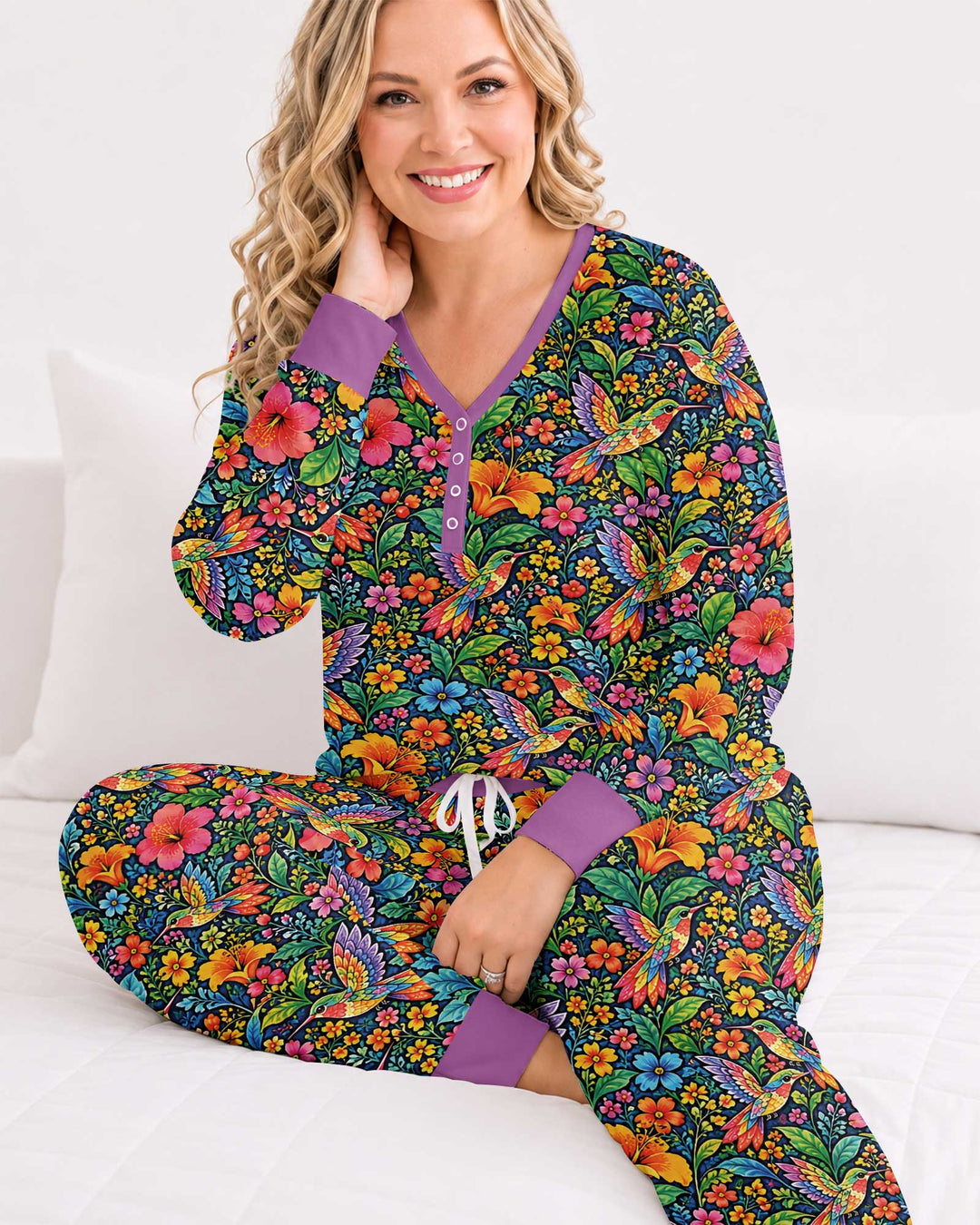 Hummingbird Paradise Bamboo Women Pajama Set