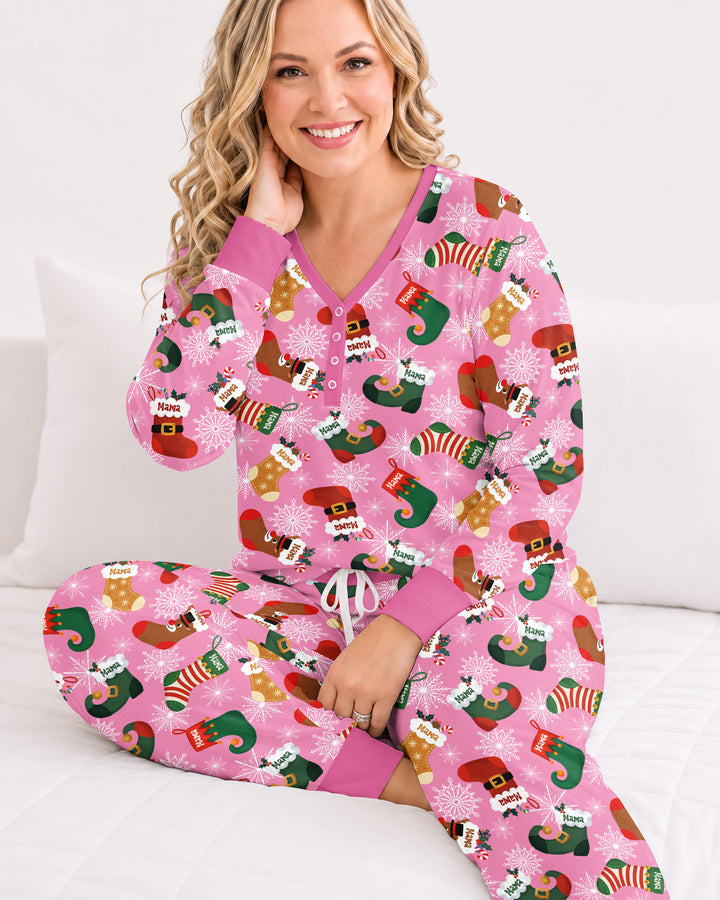 Christmas Crew Family Matching Bamboo Women Pajama Set