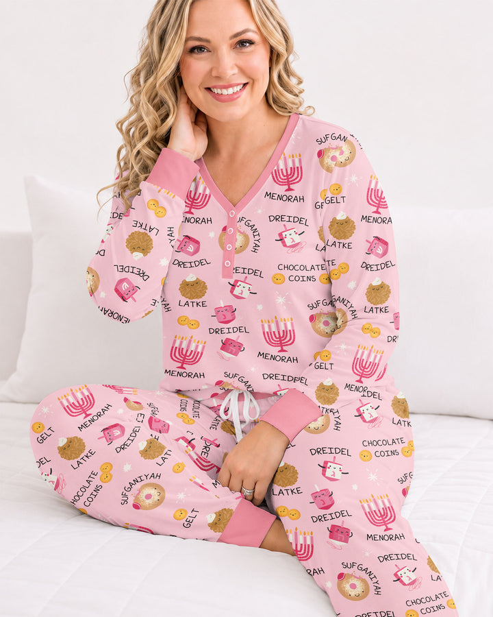 Family Hanukkah Matching Bamboo Women Pajama Set