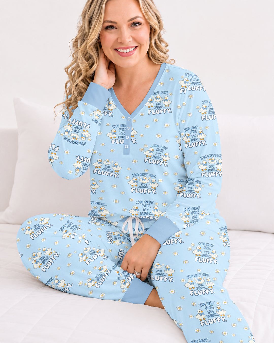 Not Fat Just Fluffy Bamboo Women Pajama Set