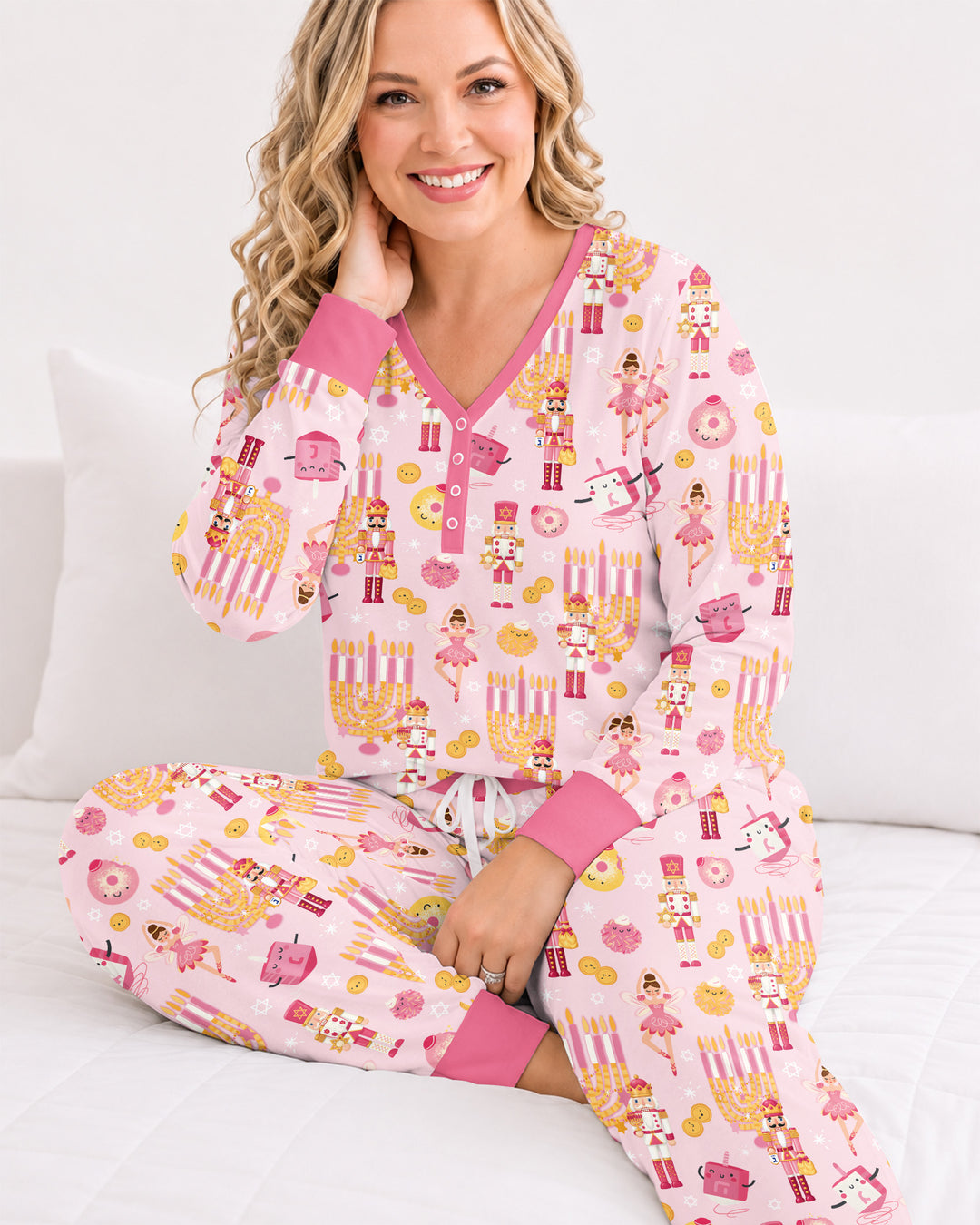 Hanukkah Nutcracker King Family Matching Bamboo Women Pajama Set