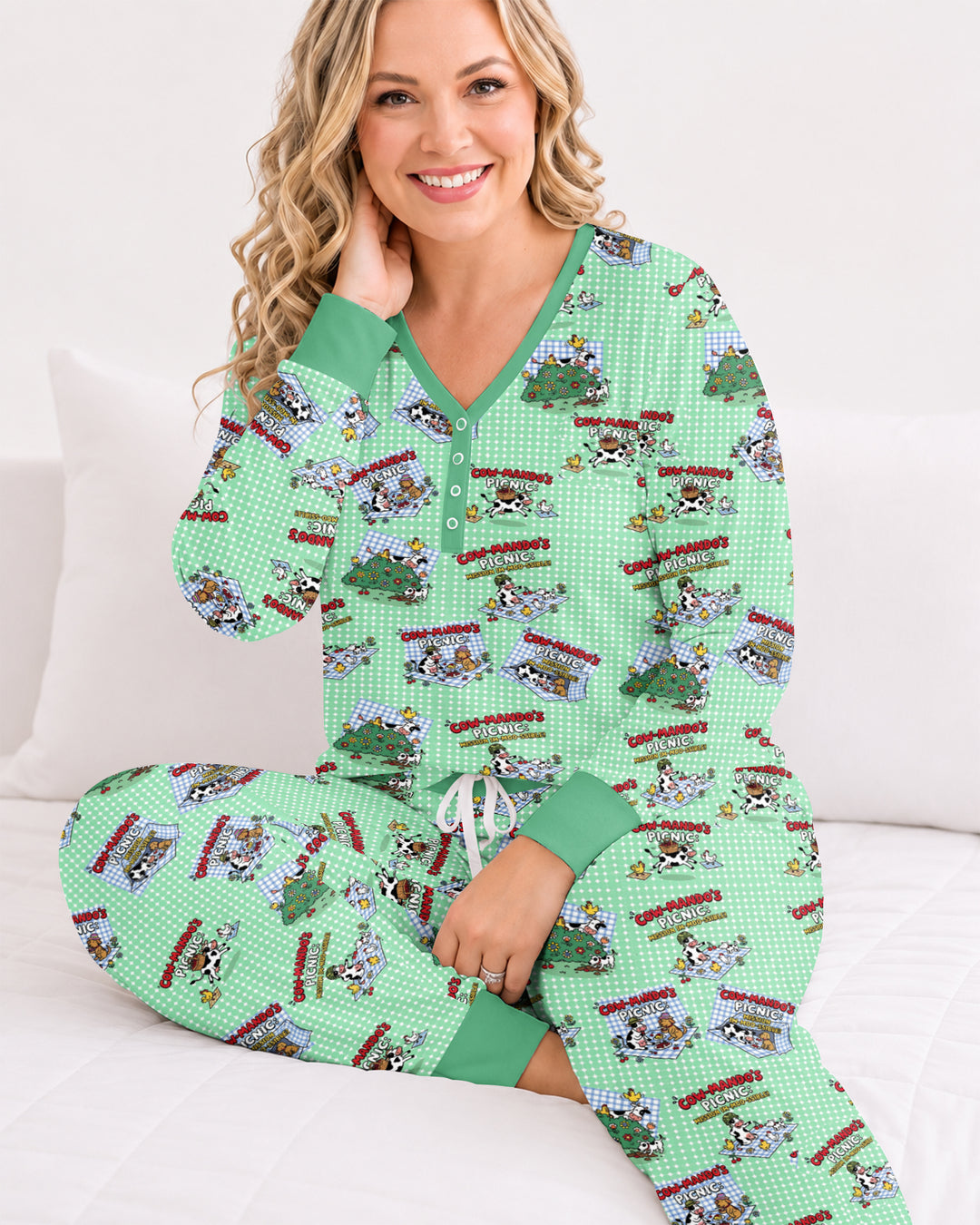 Mission Im-moo-sible Bamboo Women Pajama Set