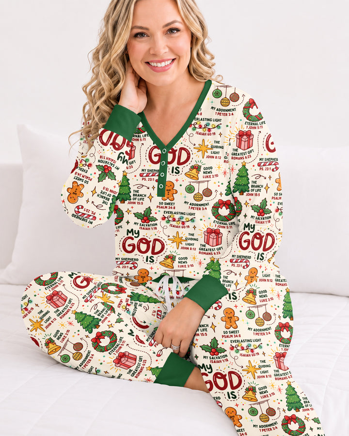 Christmas My God Is Bamboo Women Pajama Set