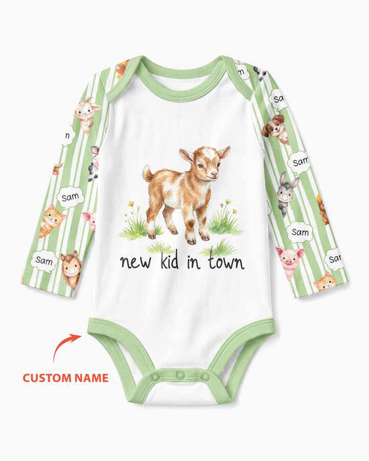 New Kid in Town Custom Name Bamboo Bodysuit