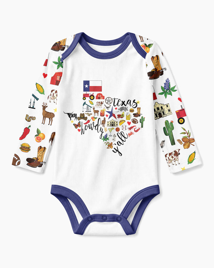 Texas Map  Bamboo Bodysuit