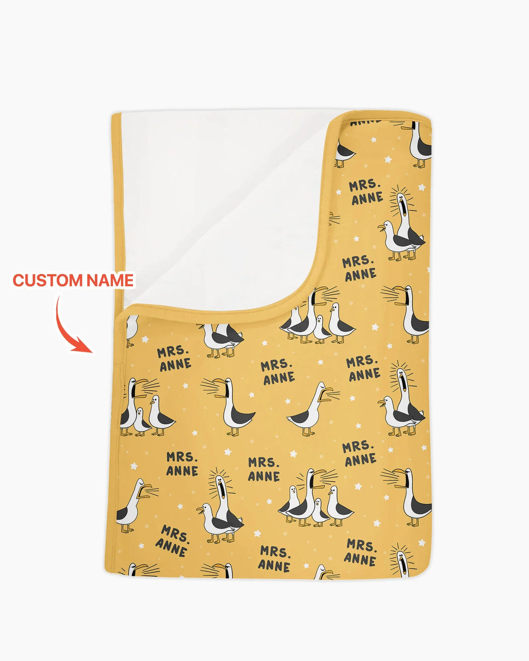Custom Funny Seagulls Teacher Bamboo Blanket