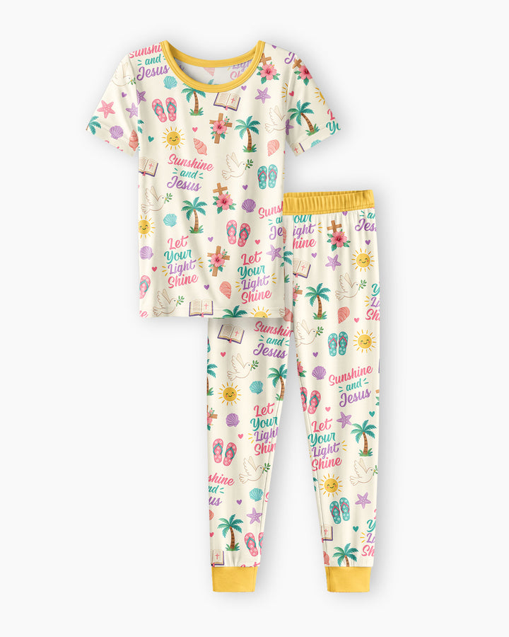 Sunshine and Jesus Summer VBS Bamboo Two Piece Short Sleeve Pajama Set