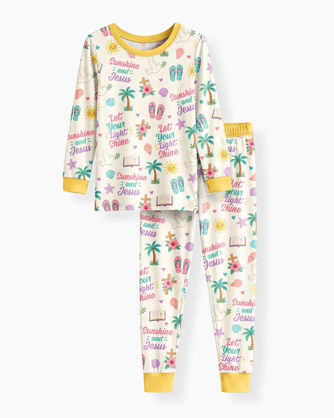 Sunshine and Jesus Summer VBS Bamboo Two Piece Long Sleeve Pajama Set