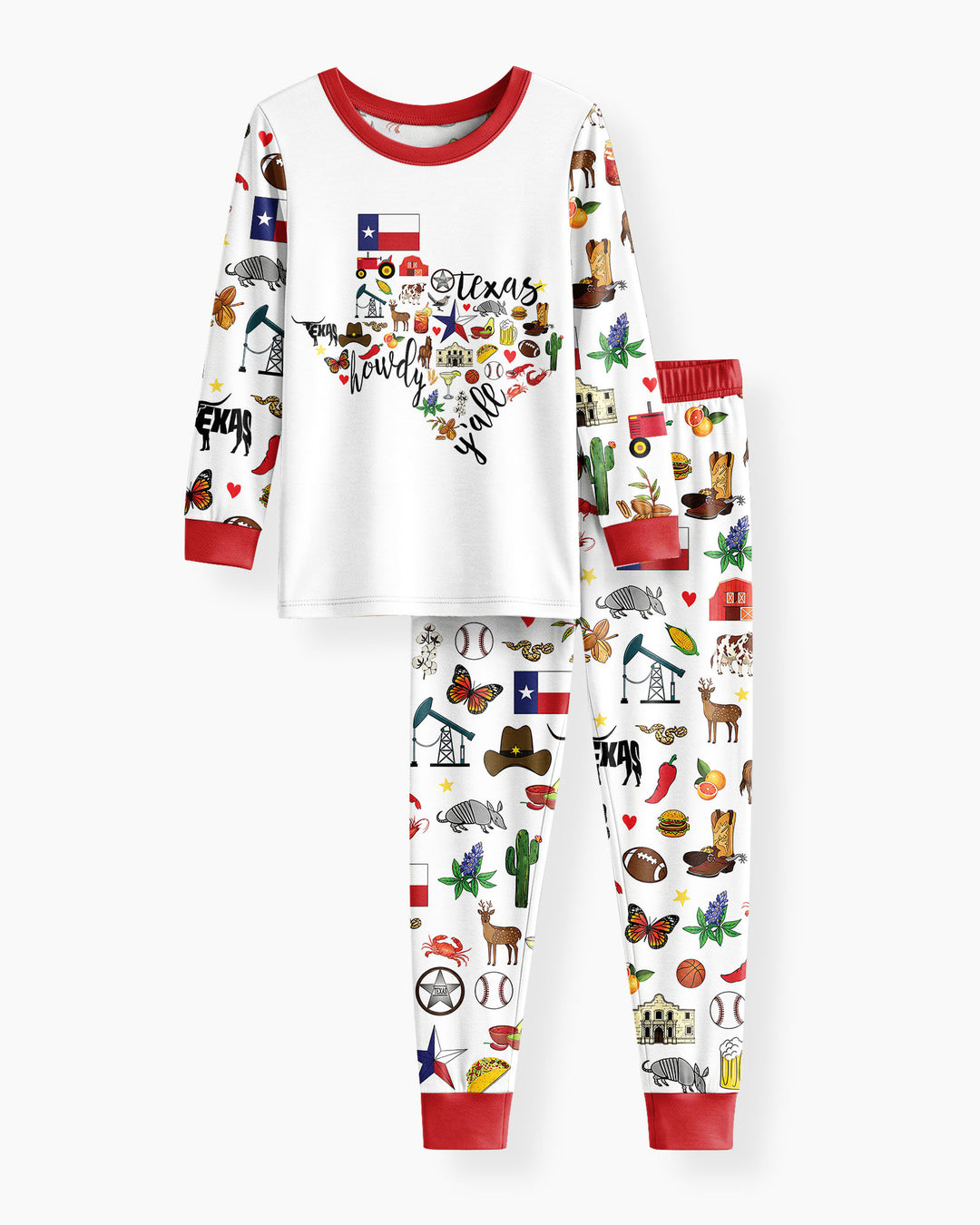 Texas Map Bamboo Two Piece Long Sleeve Pajama Set