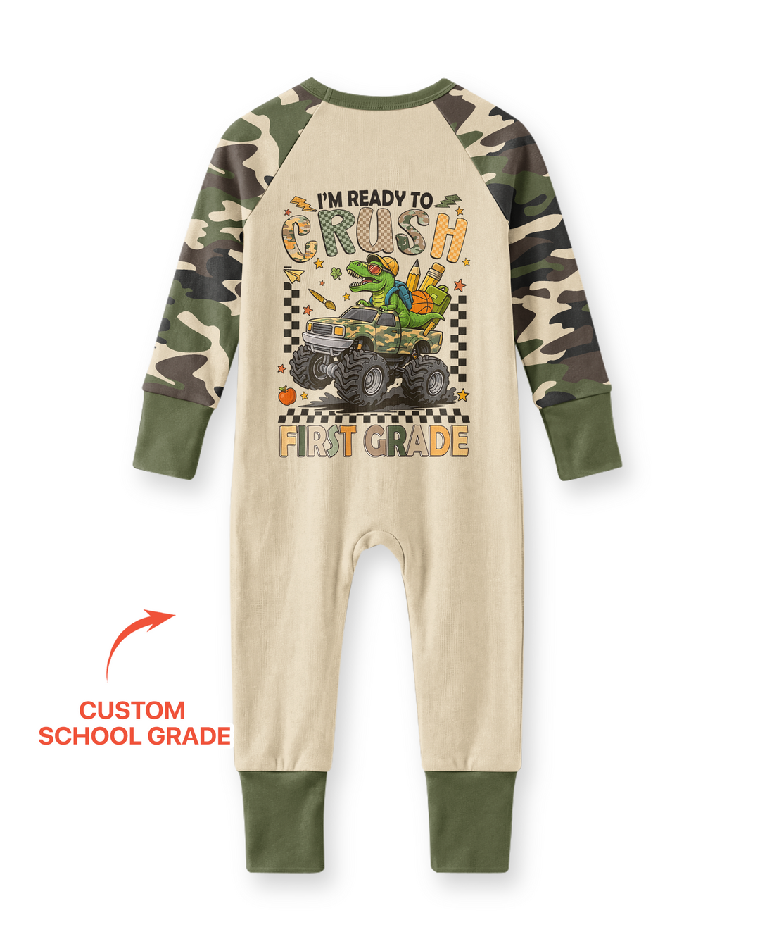 Back To School Monster Truck Dino Bamboo Convertible Zippy