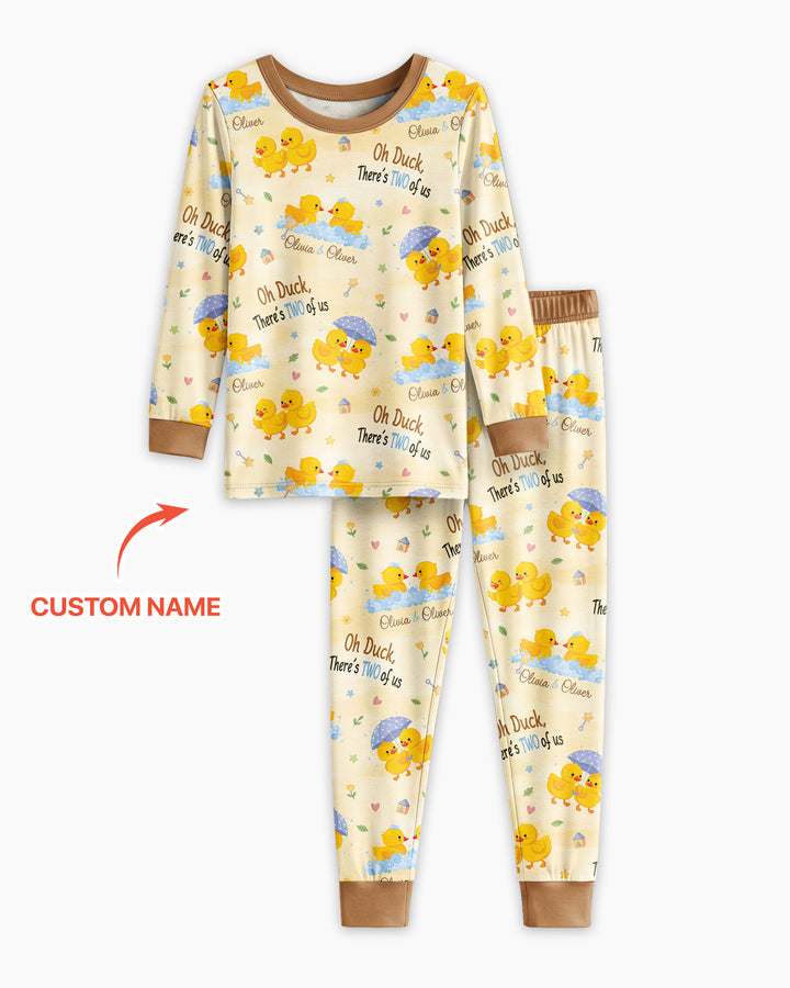 Oh Duck There's Two Of Us Twin Bamboo Two Piece Long Sleeve Pajama Set