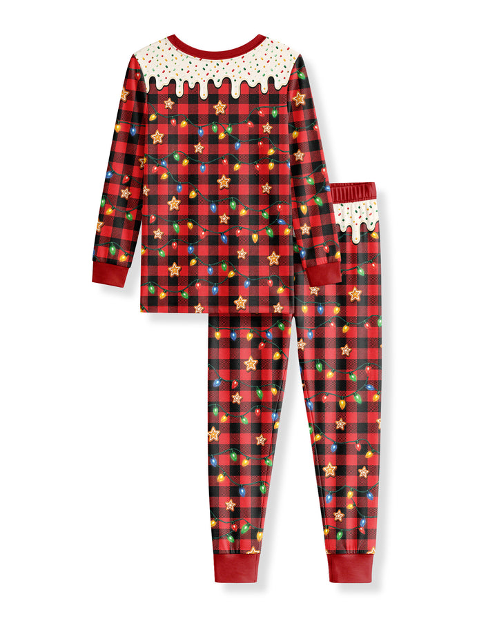 The Cookie Crew Custom Gingerbread Letter Bamboo Two Piece Long Sleeve Pajama Set