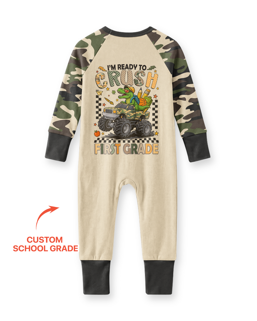 Back To School Monster Truck Dino Bamboo Convertible Zippy