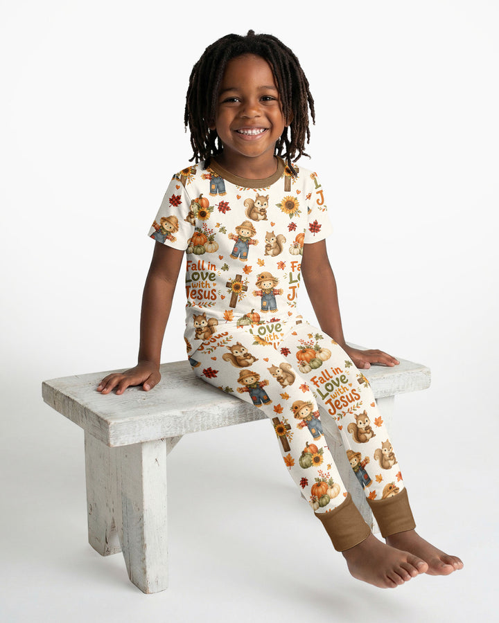 Fall For Jesus Bamboo Two Piece Short Sleeve Pajama Set