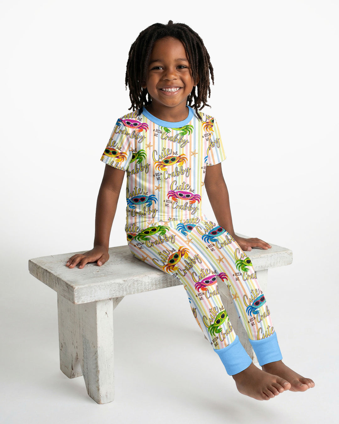 Cute But A Little Bit Crabby Bamboo Two Piece Short Sleeve Pajama Set