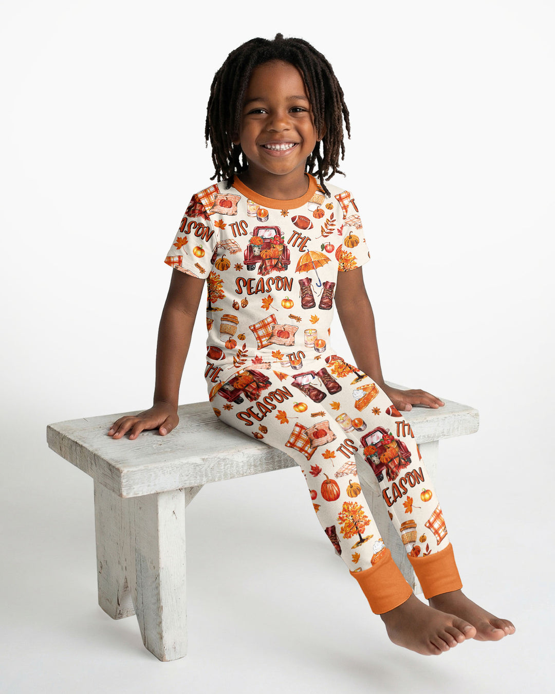Fall Tis the Season Bamboo Two Piece Short Sleeve Pajama Set