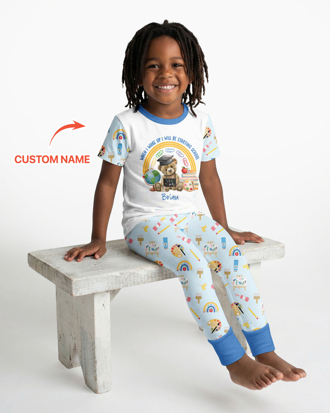 CUSTOM Template Bamboo Two Piece Short Sleeve Pyjamas Set