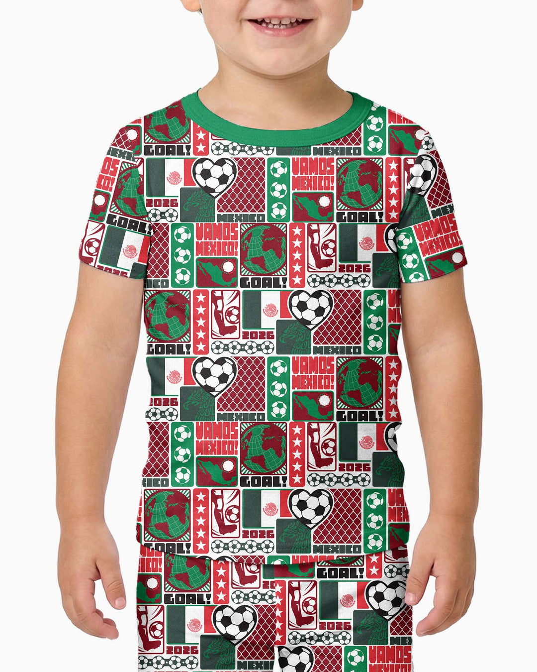 World Soccer Vamos Mexico Bamboo Two Piece Short Sleeve Pajama Set