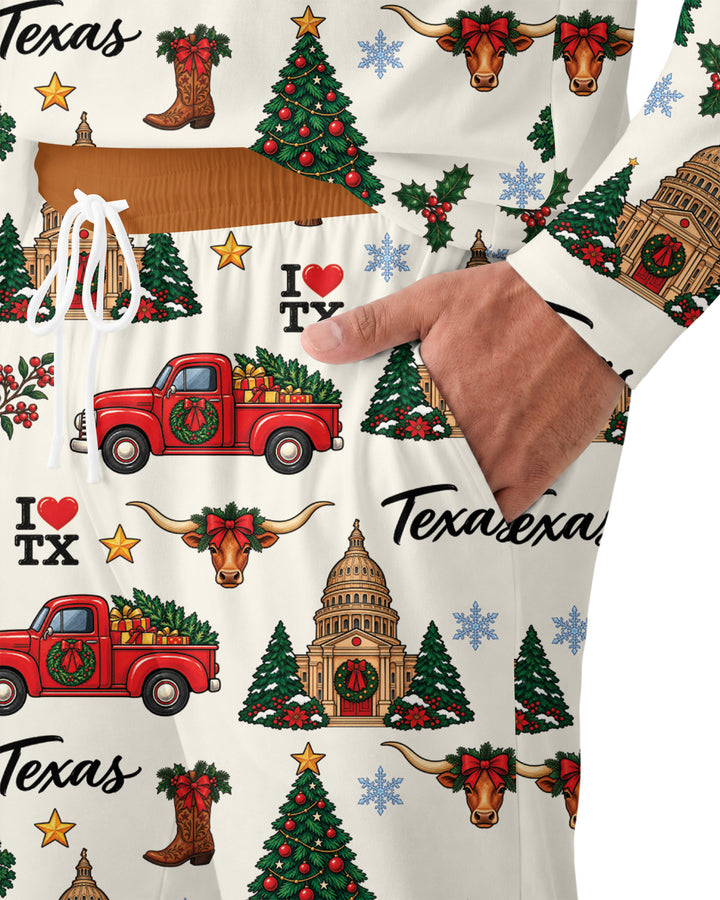 Christmas In Texas Bamboo Men's Pajama Set