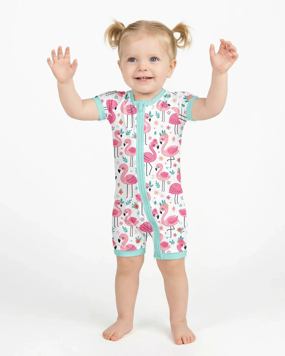 Hello Flamingo Bamboo Shorty Zippy