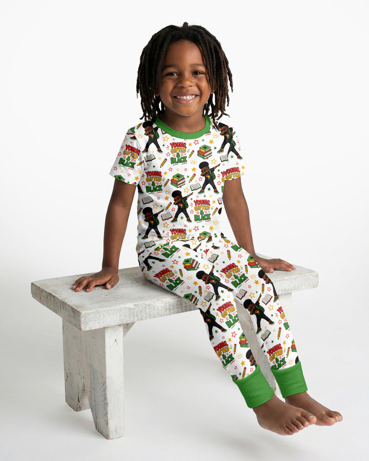 Black Boy Young Gifted & Black Bamboo Two Piece Short Sleeve Pajama Set