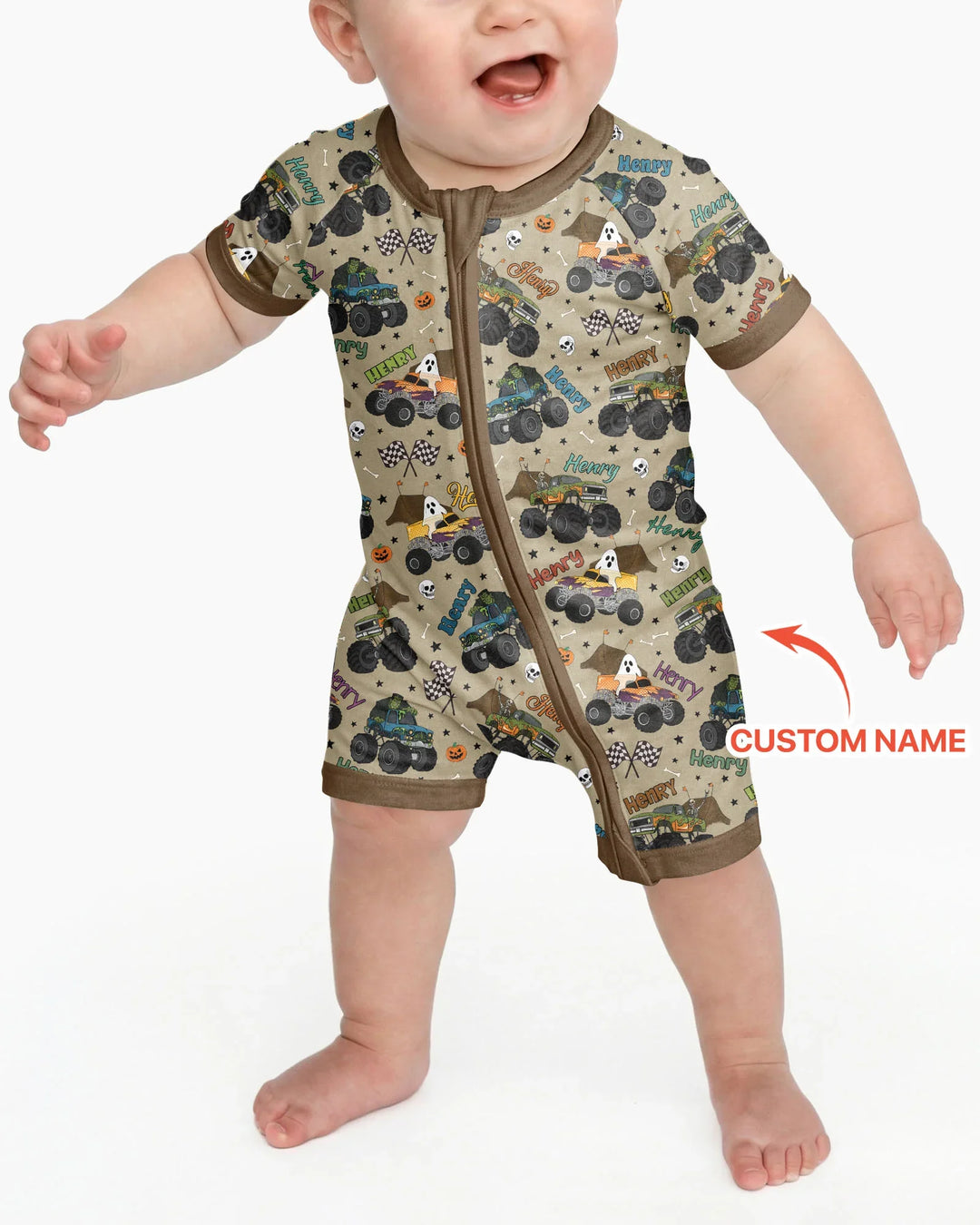 Custom Name Halloween Creepy Crusher Family Matching Bamboo Shorty Zippy