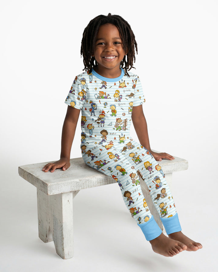 School Days Adventure Bamboo Two Piece Short Sleeve Pajama Set