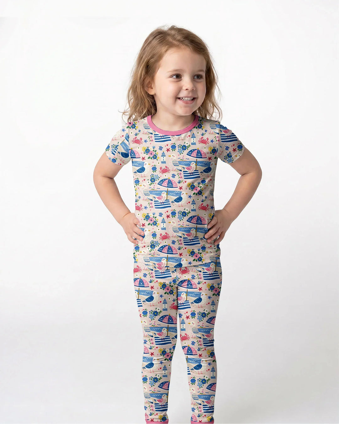 A Day At The Shore Bamboo Two Piece Short Sleeve Pajama Set