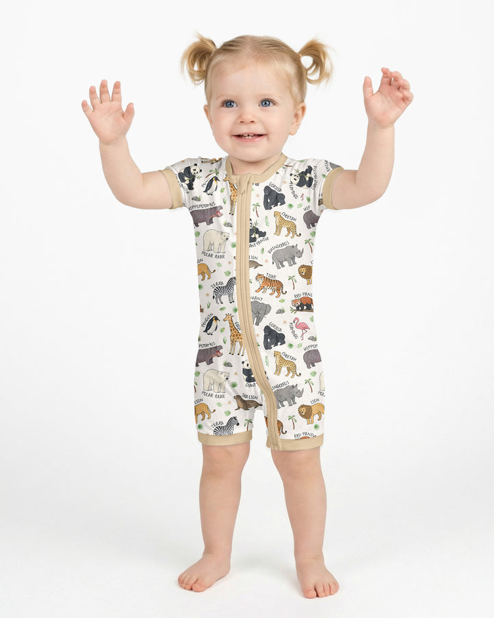 Safari Animals Bamboo Shorty Zippy