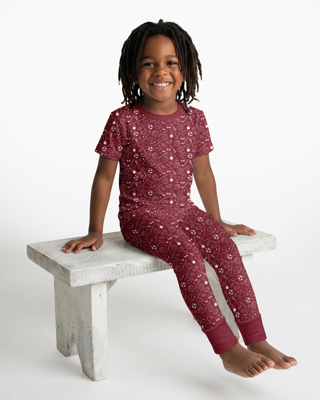 Doodle Sports Bamboo Two Piece Short Sleeve Pajama Set