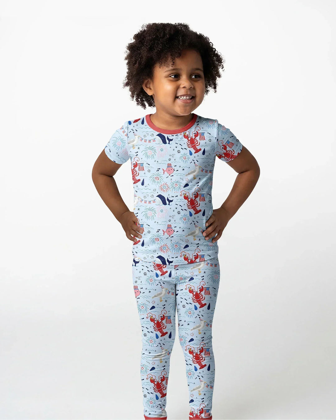 250 Summers Strong Matching Family Bamboo Two Piece Short Sleeve Pajama Set
