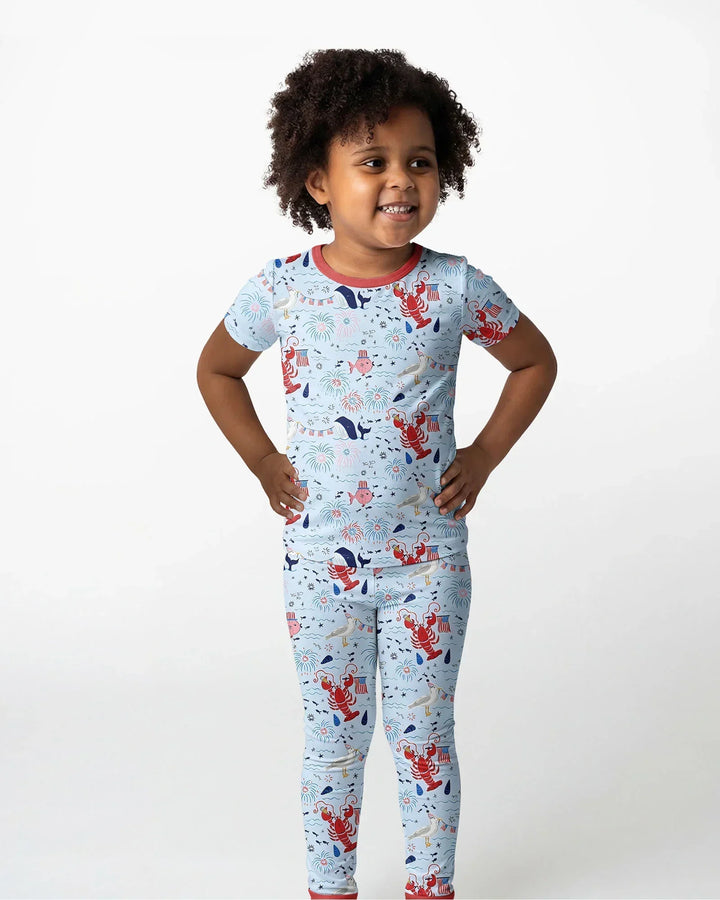 250 Summers Strong Matching Family Bamboo Two Piece Short Sleeve Pajama Set