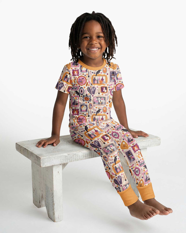 Spooky Portraits Bamboo Two Piece Short Sleeve Pajama Set