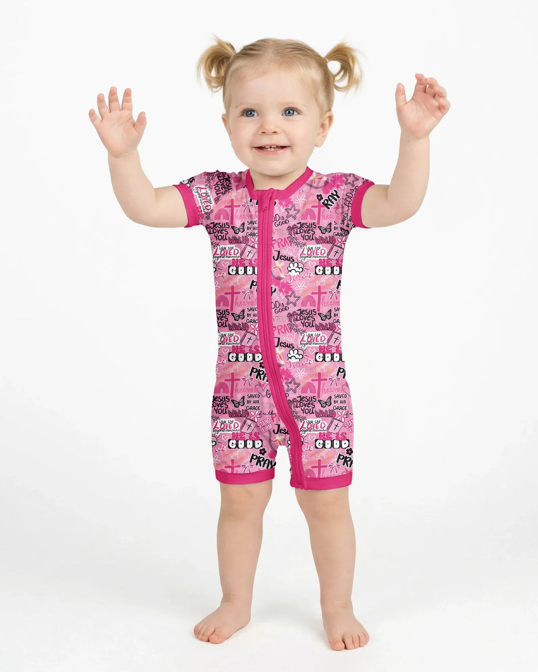 Pink Faith & Grace Bamboo Shorty Zippy