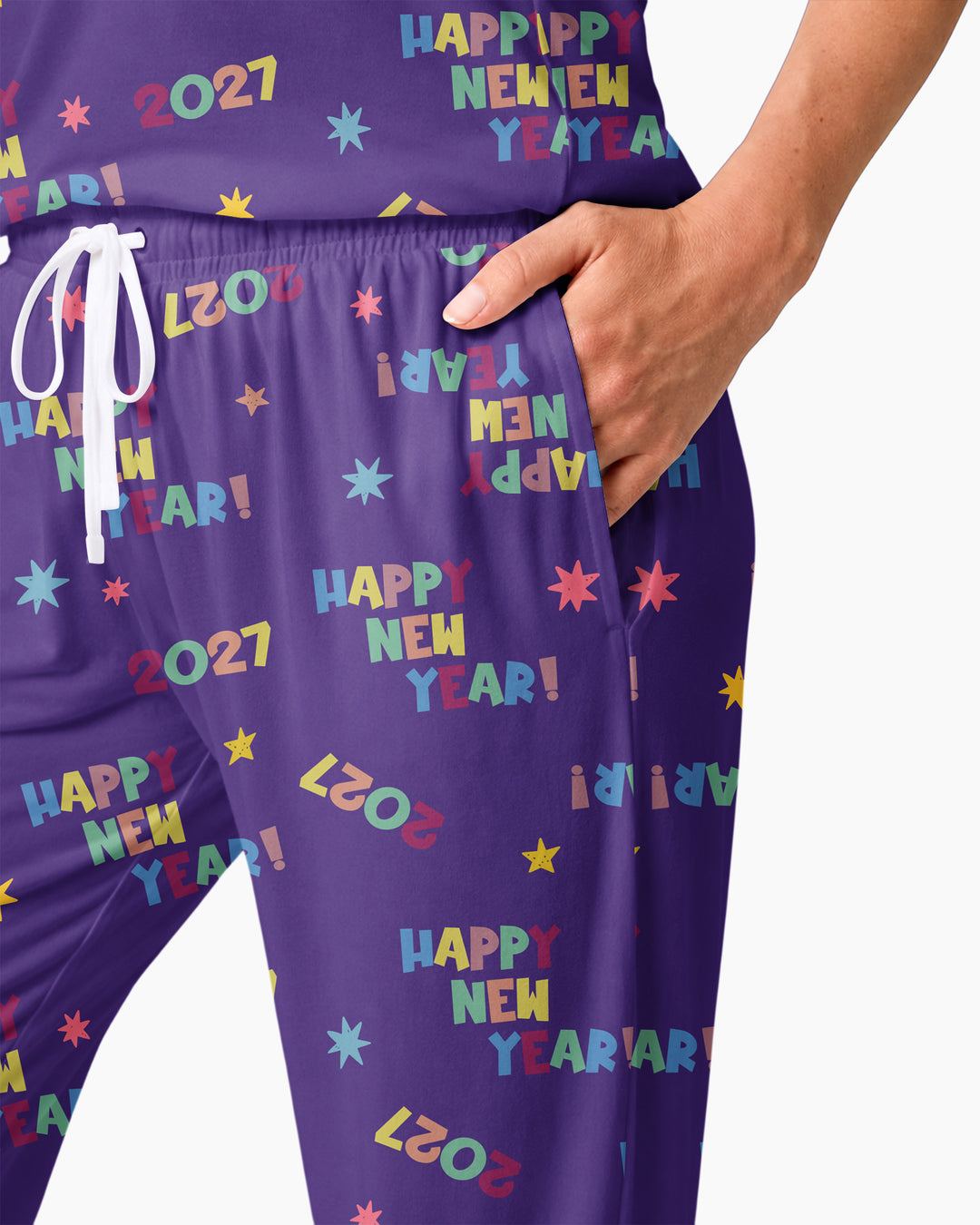 Retro Happy New Year 2027 Bamboo Women Pajama Set