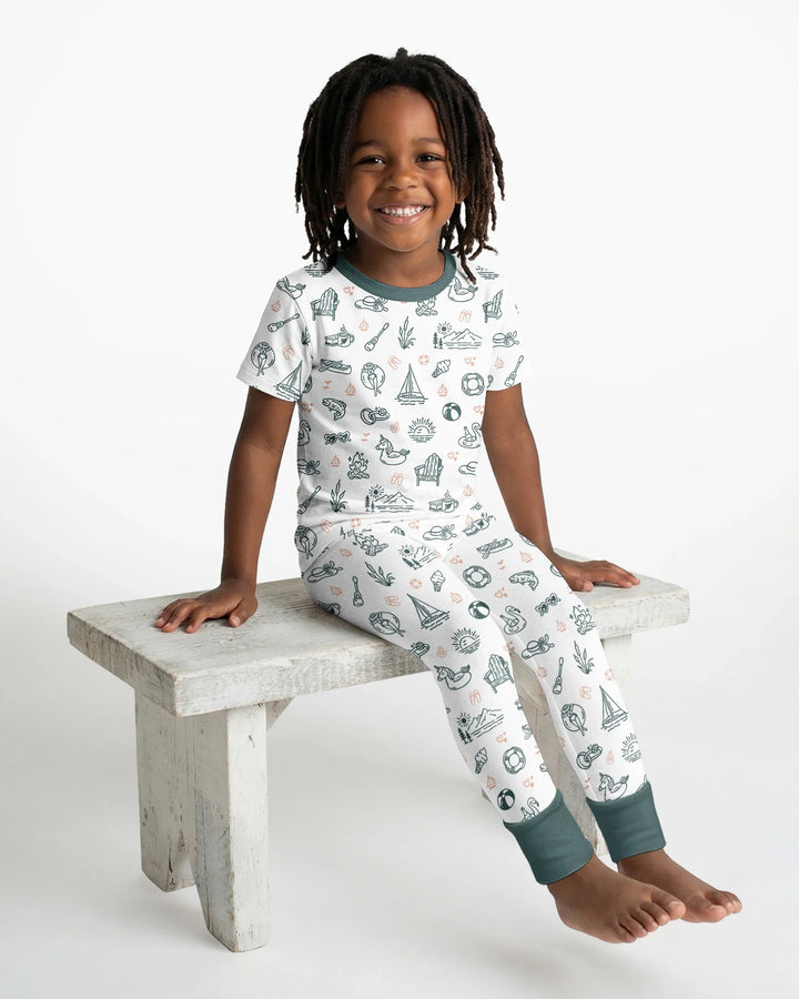 Lake Vibe Bamboo Two Piece Short Sleeve Pajama Set