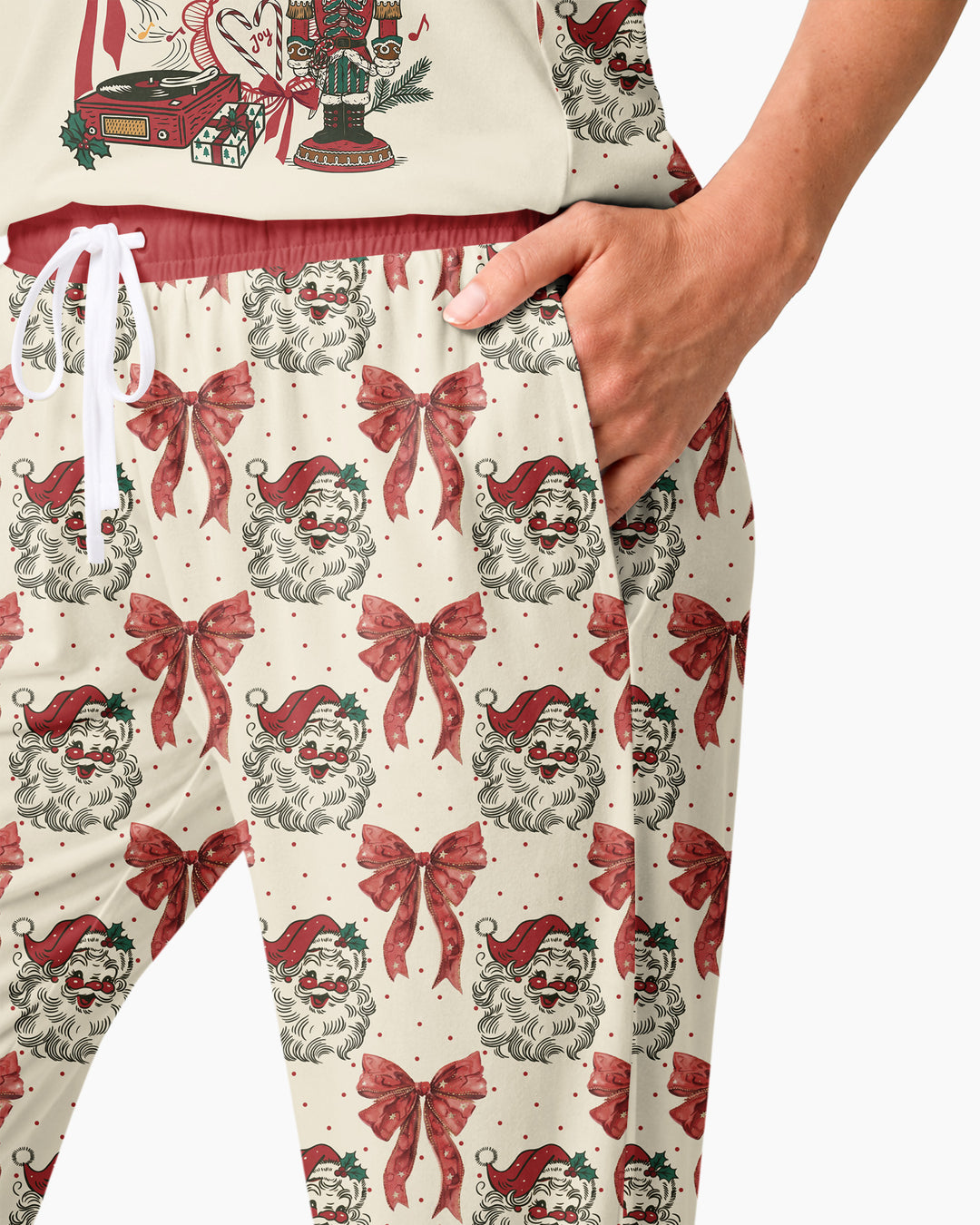 Retro Christmas Jingle Bell Rock Bamboo Women Pajama Set
